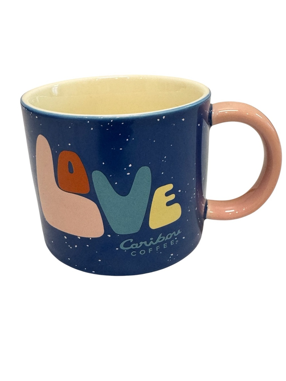 Caribou Coffee Love Blue Speckled Coffee Tea Mug 2023 12oz Cup